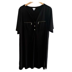 Jones Studio Short Sleeved Black Dress, Size 2X